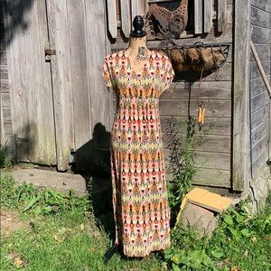 J Jill Maxi dress In fall inspired Aztec print